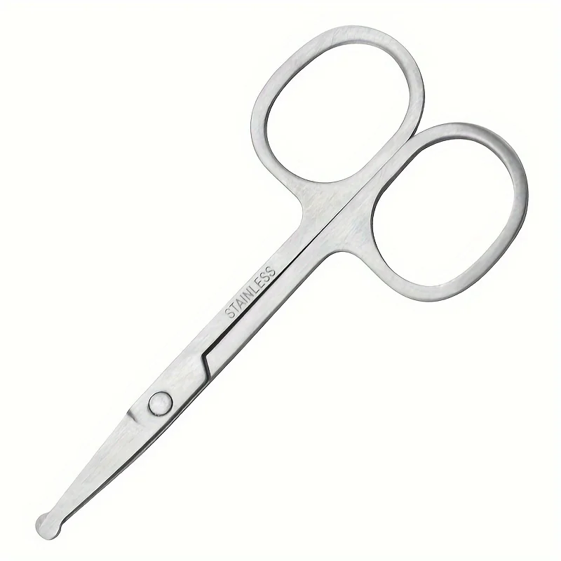 Precision Round Head Trimming Scissors - Nose Hair Grooming Trimming, Personal Cleaning Care Trimming Tools