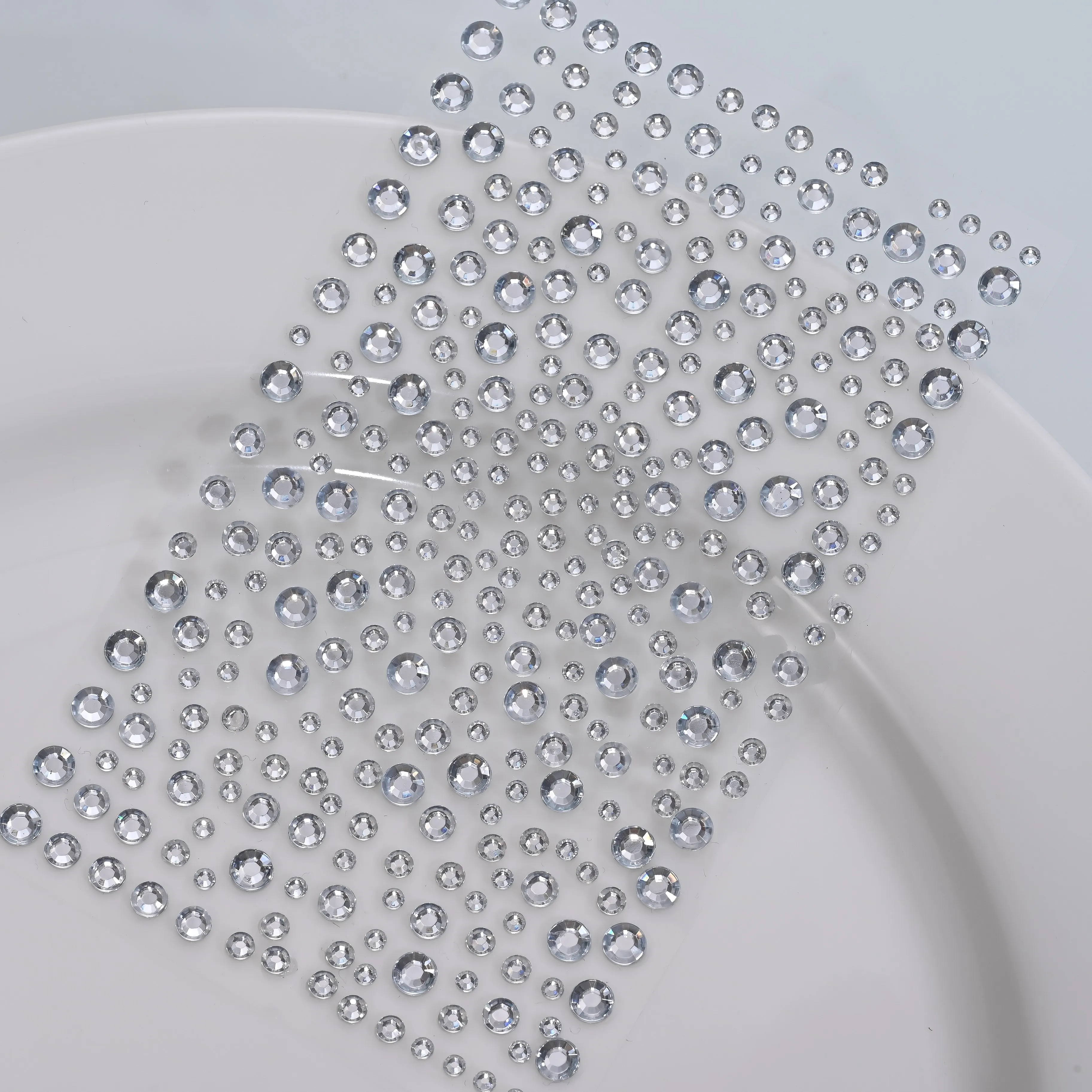1Pcs Silver-White Glitter 3D Rhinestones Face Stickers 3/4/5/6mm Round Diamond Body Jewels Makeup Stickers For Eye Face Decorati
