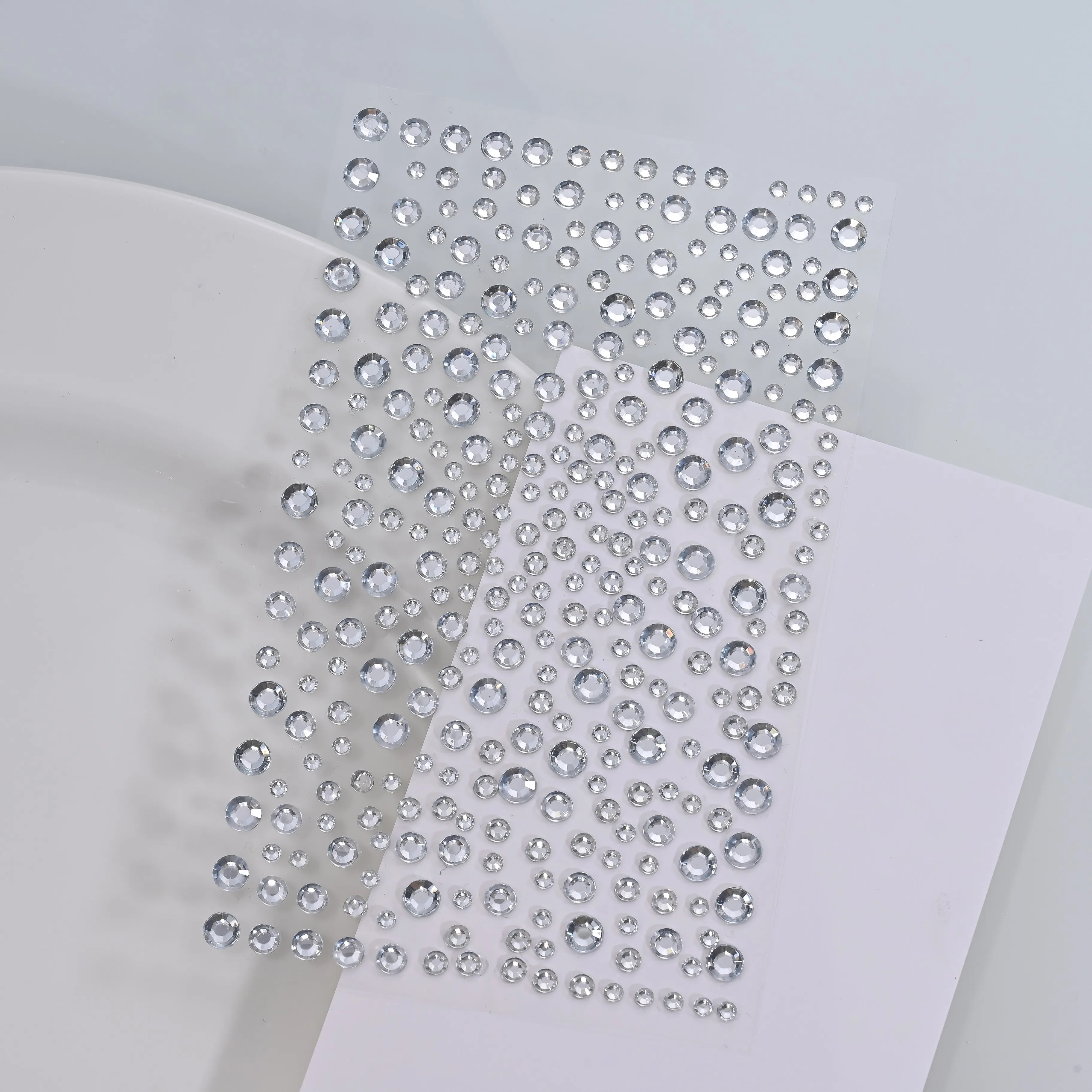 1Pcs Silver-White Glitter 3D Rhinestones Face Stickers 3/4/5/6mm Round Diamond Body Jewels Makeup Stickers For Eye Face Decorati