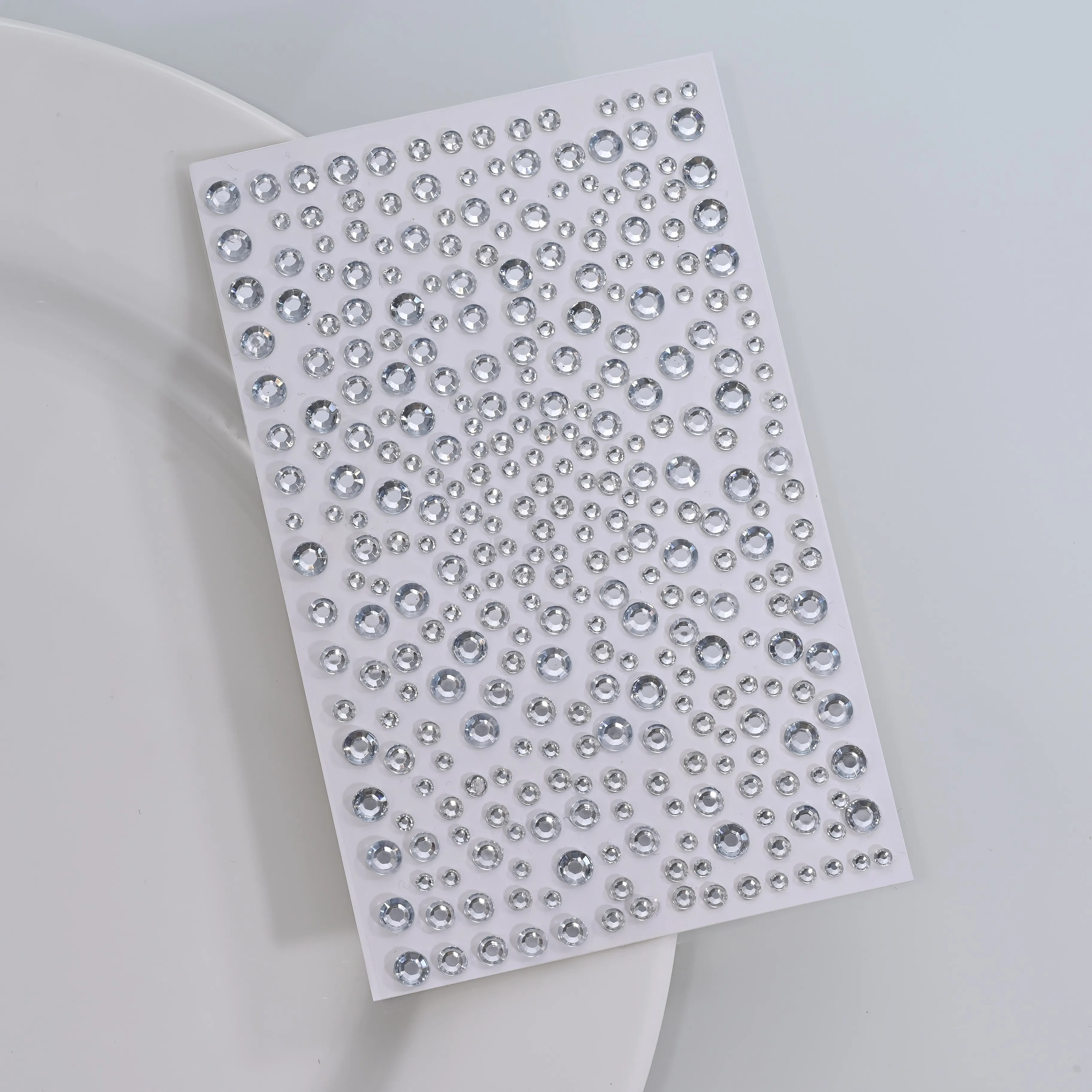 1Pcs Silver-White Glitter 3D Rhinestones Face Stickers 3/4/5/6mm Round Diamond Body Jewels Makeup Stickers For Eye Face Decorati