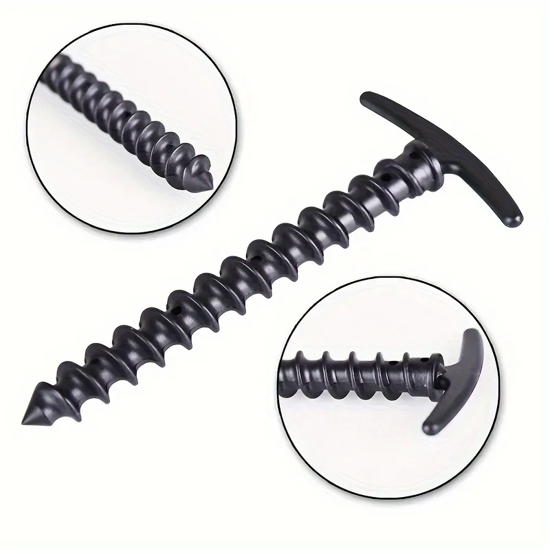 10 Pcs/Pack Outdoor Camping Tent Pegs Ground Nails Screw Anchor Stakes Pegs Hiking Tent Stakes Pins Tent Accessories
