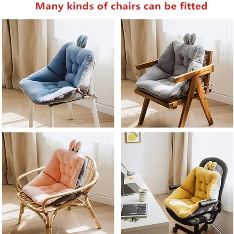 Cute Velvet Chair Seat Cushion for Dorm Desk Kawaii Gaming Rocking Chair Cushion Backrest for Office Chair Lazy Sofa Tatami Mat
