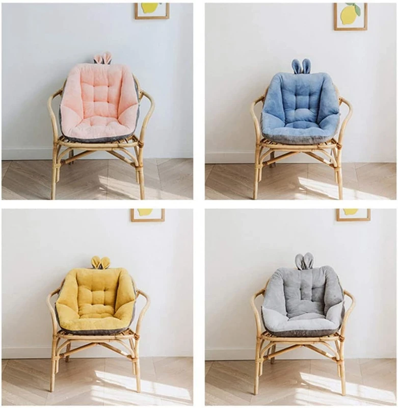 Cute Velvet Chair Seat Cushion for Dorm Desk Kawaii Gaming Rocking Chair Cushion Backrest for Office Chair Lazy Sofa Tatami Mat