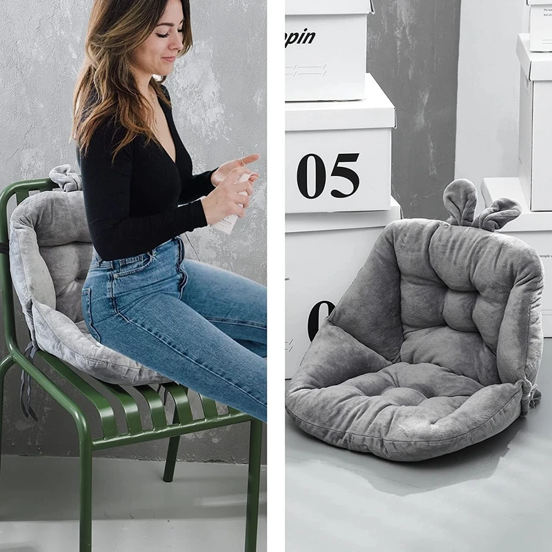 Cute Velvet Chair Seat Cushion for Dorm Desk Kawaii Gaming Rocking Chair Cushion Backrest for Office Chair Lazy Sofa Tatami Mat