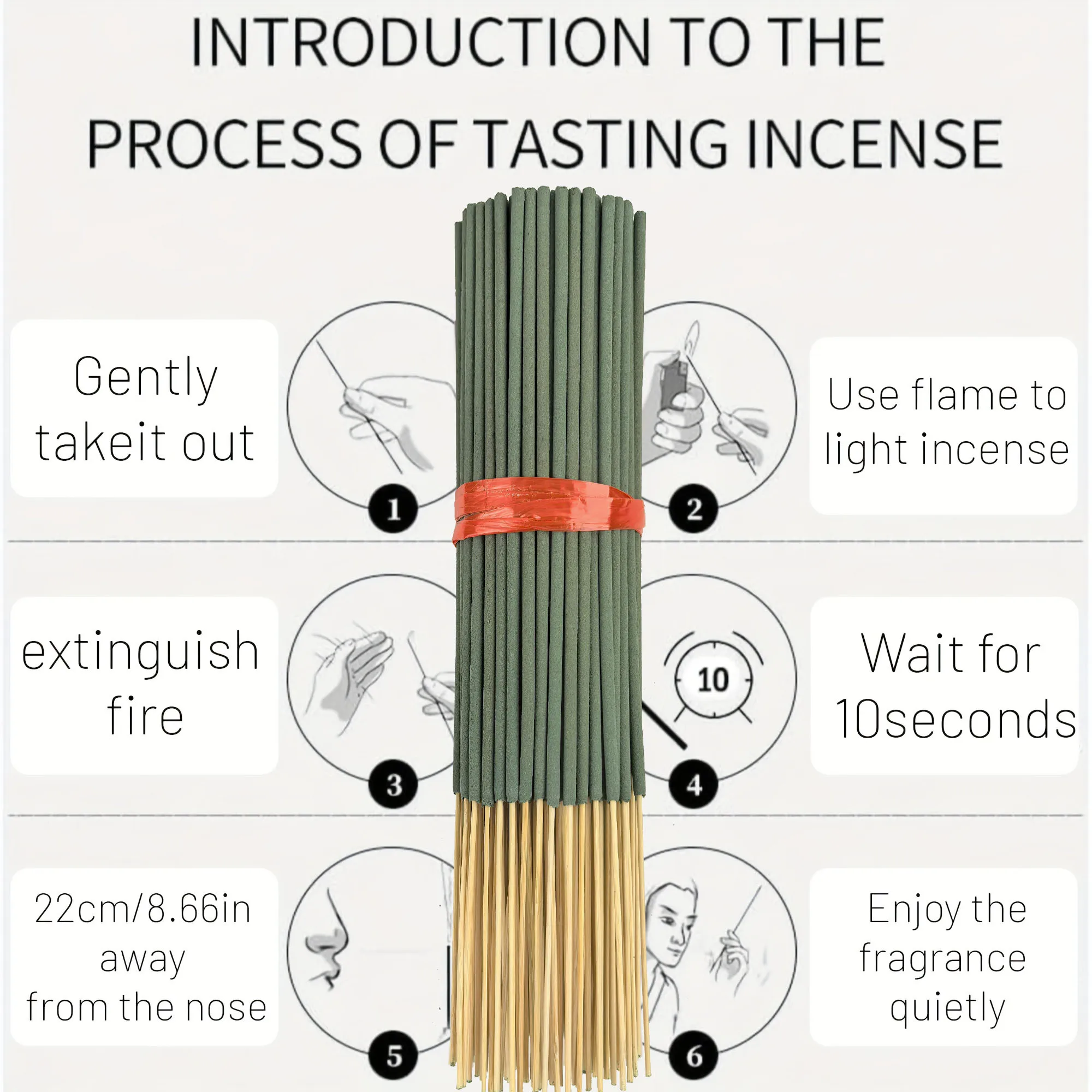 20/50/600/1500 Pieces of Plant-Derived White Sage Incense Sticks 8.66inch Freshening the Air, Suitable for Yoga and Meditation, Purifying the Mind and Eliminating Negative Energy