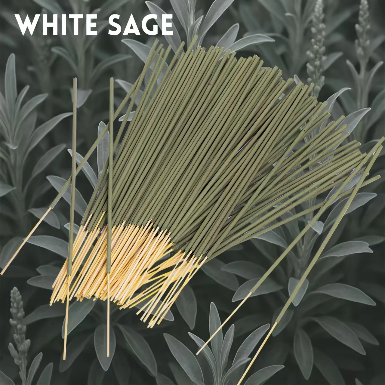20/50/600/1500 Pieces of Plant-Derived White Sage Incense Sticks 8.66inch Freshening the Air, Suitable for Yoga and Meditation, Purifying the Mind and Eliminating Negative Energy