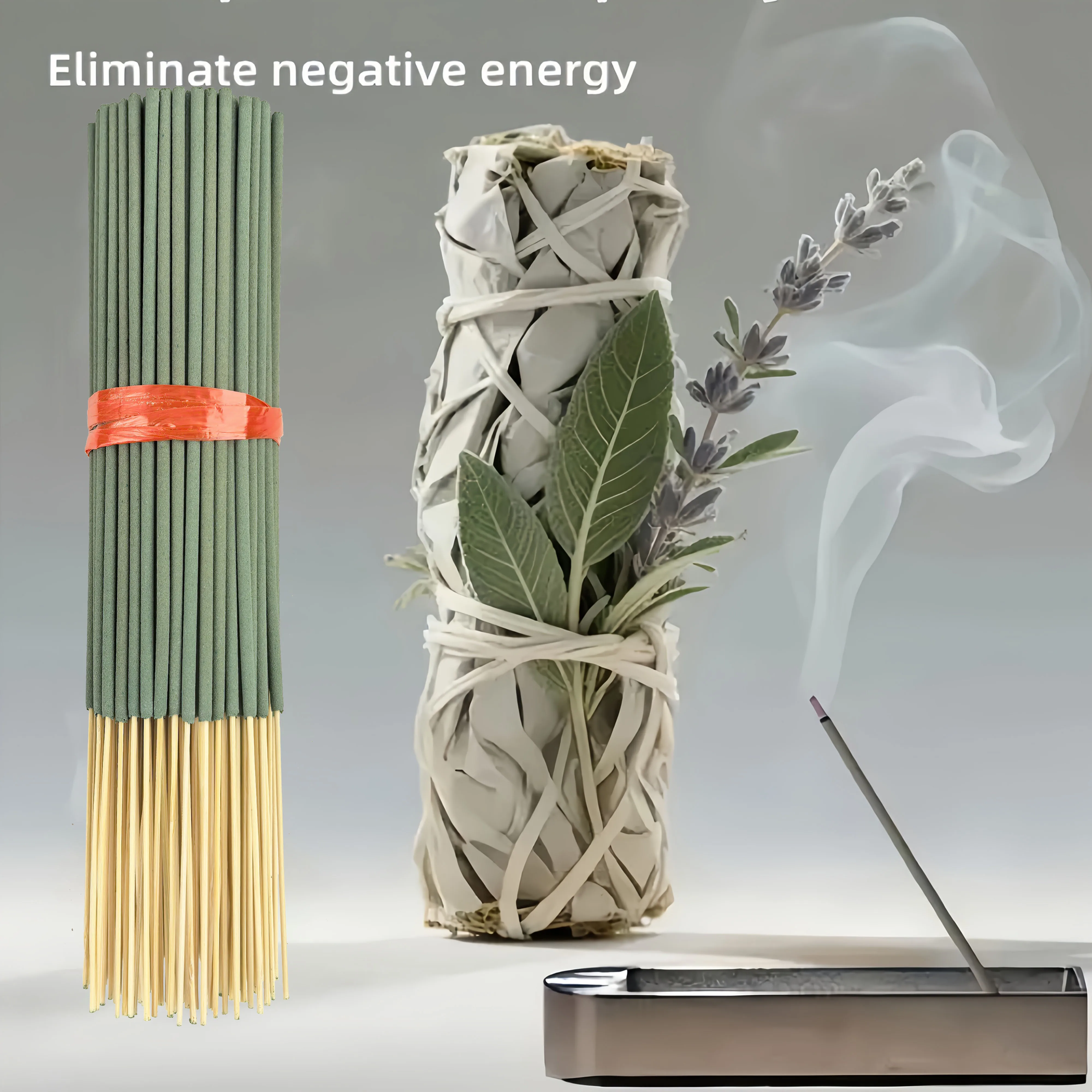 20/50/600/1500 Pieces of Plant-Derived White Sage Incense Sticks 8.66inch Freshening the Air, Suitable for Yoga and Meditation, Purifying the Mind and Eliminating Negative Energy
