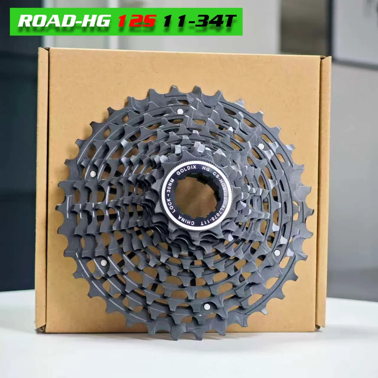 GOLDIX Ultralight CNC Black Road Bike Cassette k7 11/12 Speed 32T 34T 36T 11V 12V HG Freewheel Hollow Bicycle Chain Wheel
