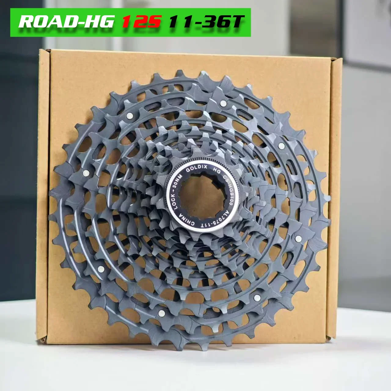 GOLDIX Ultralight CNC Black Road Bike Cassette k7 11/12 Speed 32T 34T 36T 11V 12V HG Freewheel Hollow Bicycle Chain Wheel