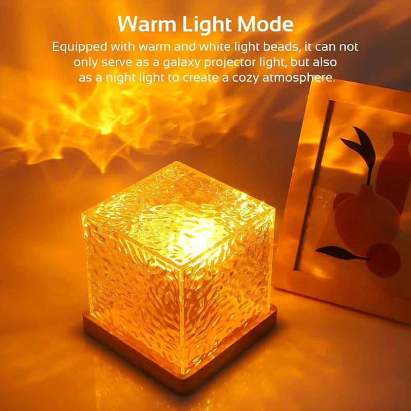 1-2Pack Ocean Wave Projector Light 16 Colors Midnight Aura Aurora Glow Lamp Home Office Bar Restaurant Projector Night Light