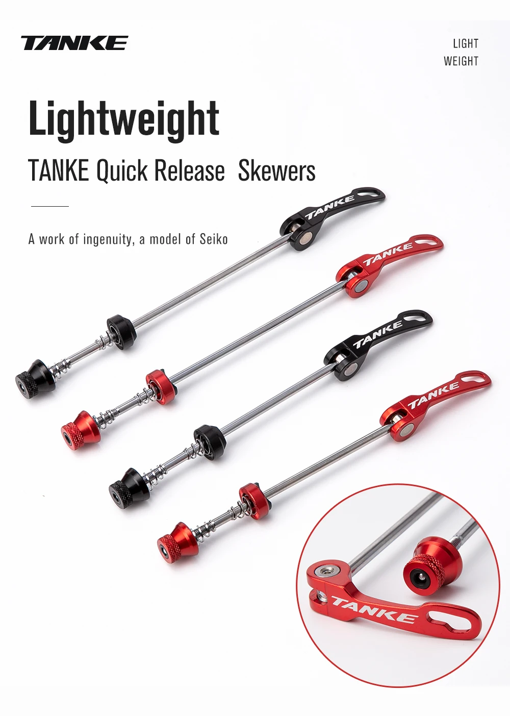 TANKE Bicycle Quick Release Bolt Hub Skewers Lever Axle Road Mountain Bike Replacement Cycling Parts For Front 100mm Rear 135mm