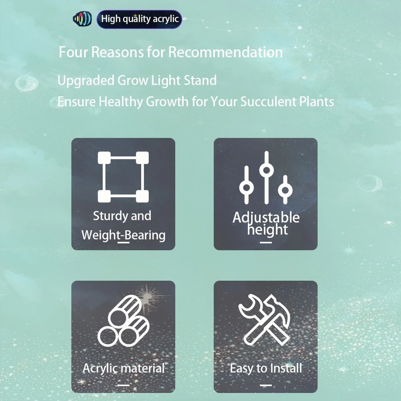 Adjustable Grow Light Stand Rack 1 Set Tabletop Plant Light Holder Bracket Indoor Gardening Hydroponics Hangers Tool
