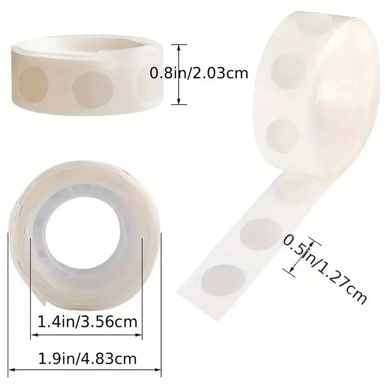 100pcs/roll Points Dots Double Sided for Balloons, Removable Clear Stickers for Christmas Wedding Birthday Party Decoration