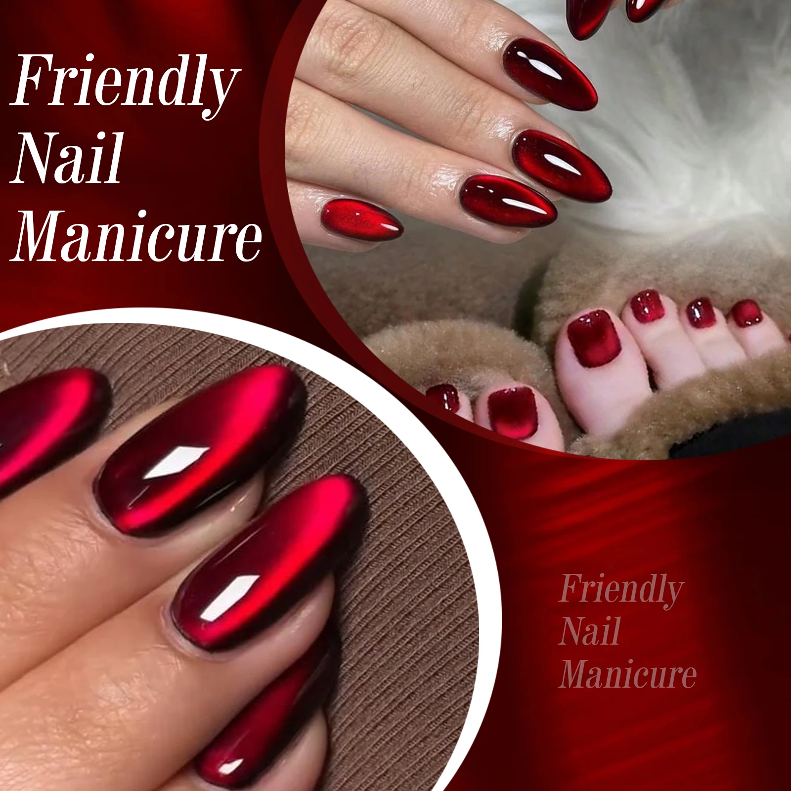 7.5ml Red Ruby Cat Eye Magnetic Gel Nail Polish For Nails Toes DIY Sparking Glass Varnis Semi Permanent Soak Off UV LED Gel