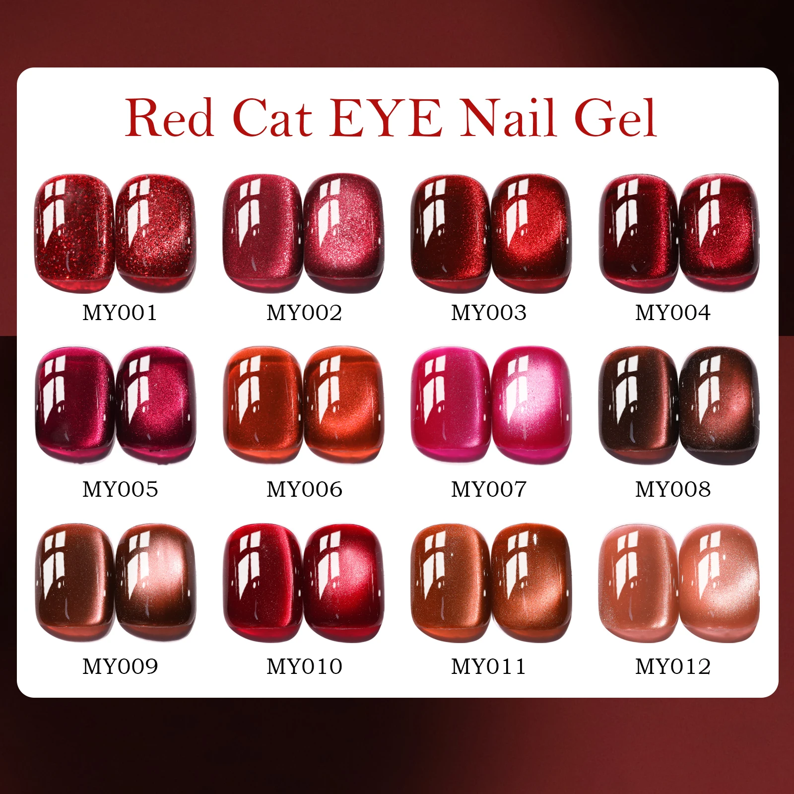 7.5ml Red Ruby Cat Eye Magnetic Gel Nail Polish For Nails Toes DIY Sparking Glass Varnis Semi Permanent Soak Off UV LED Gel