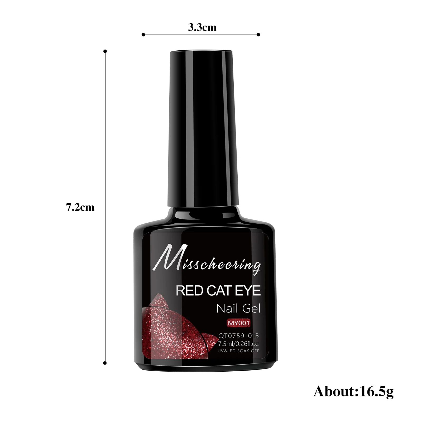 7.5ml Red Ruby Cat Eye Magnetic Gel Nail Polish For Nails Toes DIY Sparking Glass Varnis Semi Permanent Soak Off UV LED Gel