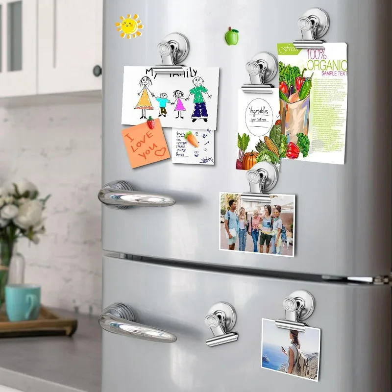 Magnet Clips Heavy Duty Sticky Pads Strong Refrigerator Magnetic Clips for Whiteboard Photo Office Locker Displays Magnets Clip