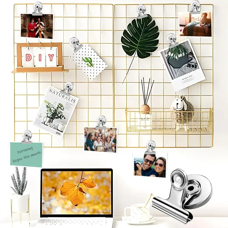 Magnet Clips Heavy Duty Sticky Pads Strong Refrigerator Magnetic Clips for Whiteboard Photo Office Locker Displays Magnets Clip