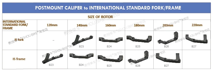 PM/IS MTB Disc Brake Mount Adapter 140mm 160mm 180mm 203mm Rotor Mountain Bike Fork Frame Rear Caliper Converter For Shimano