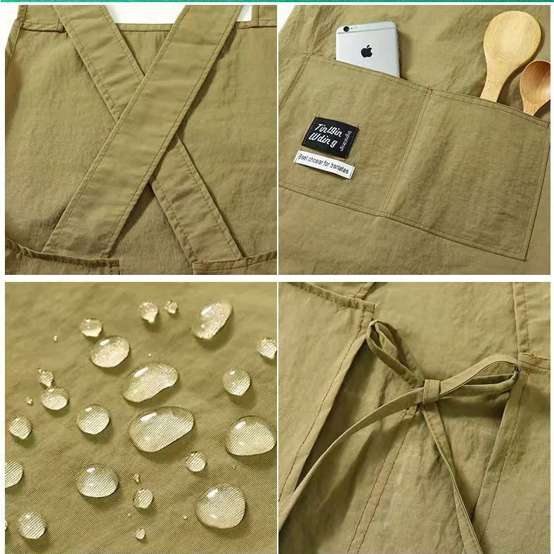 New Korean Household Kitchen Adult Waist Apron Waterproof Oil Resistant Cooking Chef Workwear for Catering Waiter Work Clothes