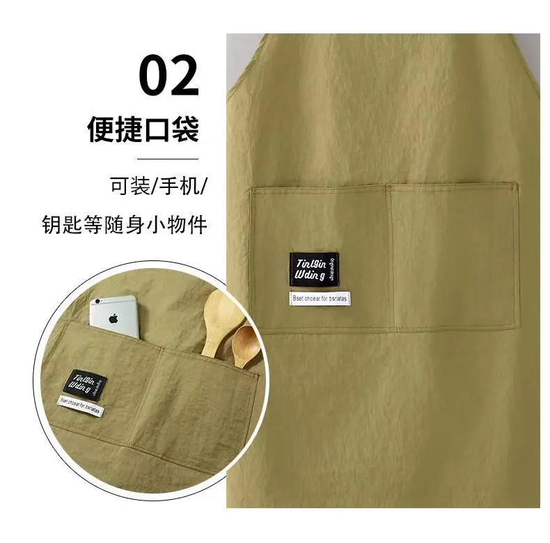 New Korean Household Kitchen Adult Waist Apron Waterproof Oil Resistant Cooking Chef Workwear for Catering Waiter Work Clothes