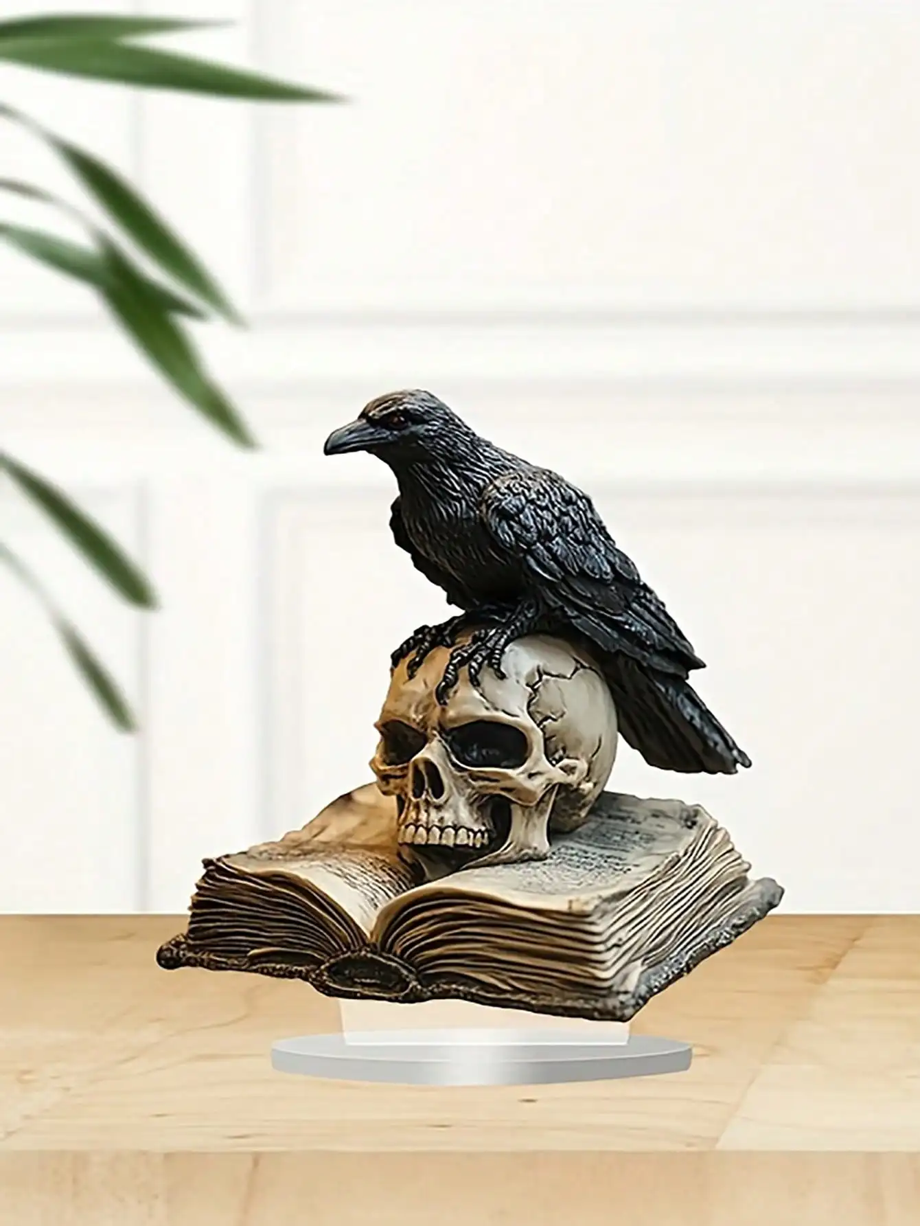 1PCS Black Extradition Crow Living Room Decoration Sculpture Halloween Holiday Gift Party Desktop Decoration Home Office Decora