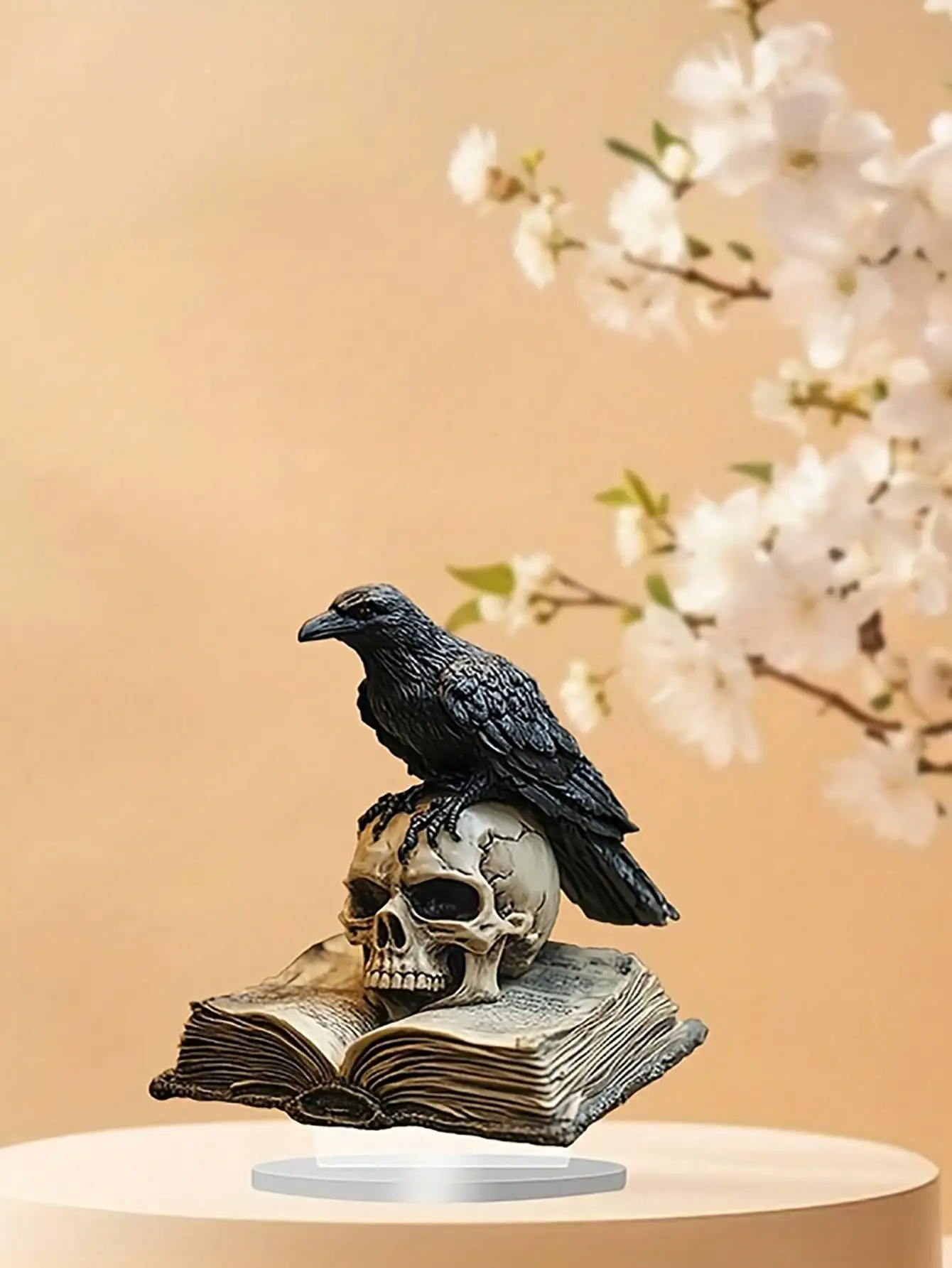 1PCS Black Extradition Crow Living Room Decoration Sculpture Halloween Holiday Gift Party Desktop Decoration Home Office Decora