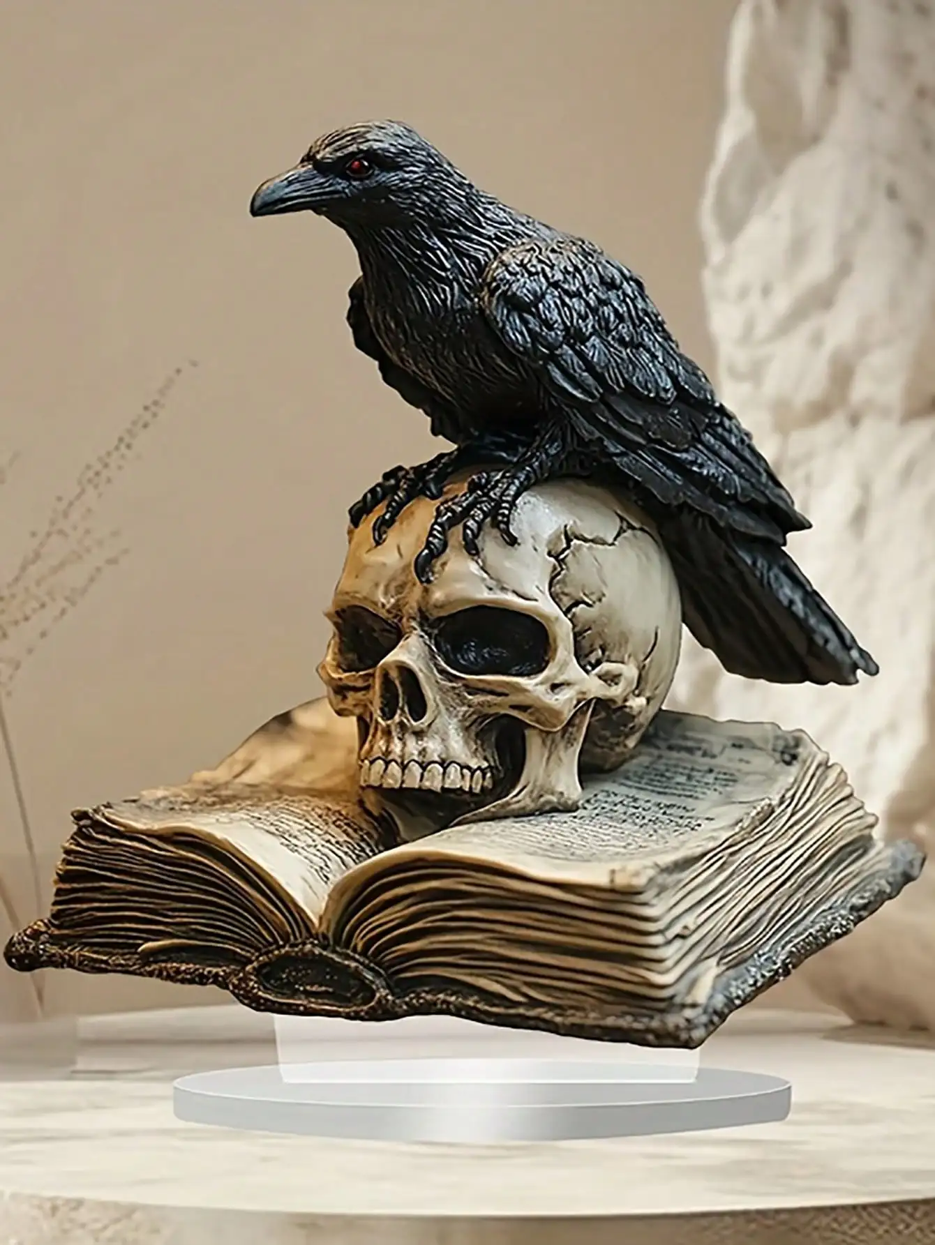 1PCS Black Extradition Crow Living Room Decoration Sculpture Halloween Holiday Gift Party Desktop Decoration Home Office Decora