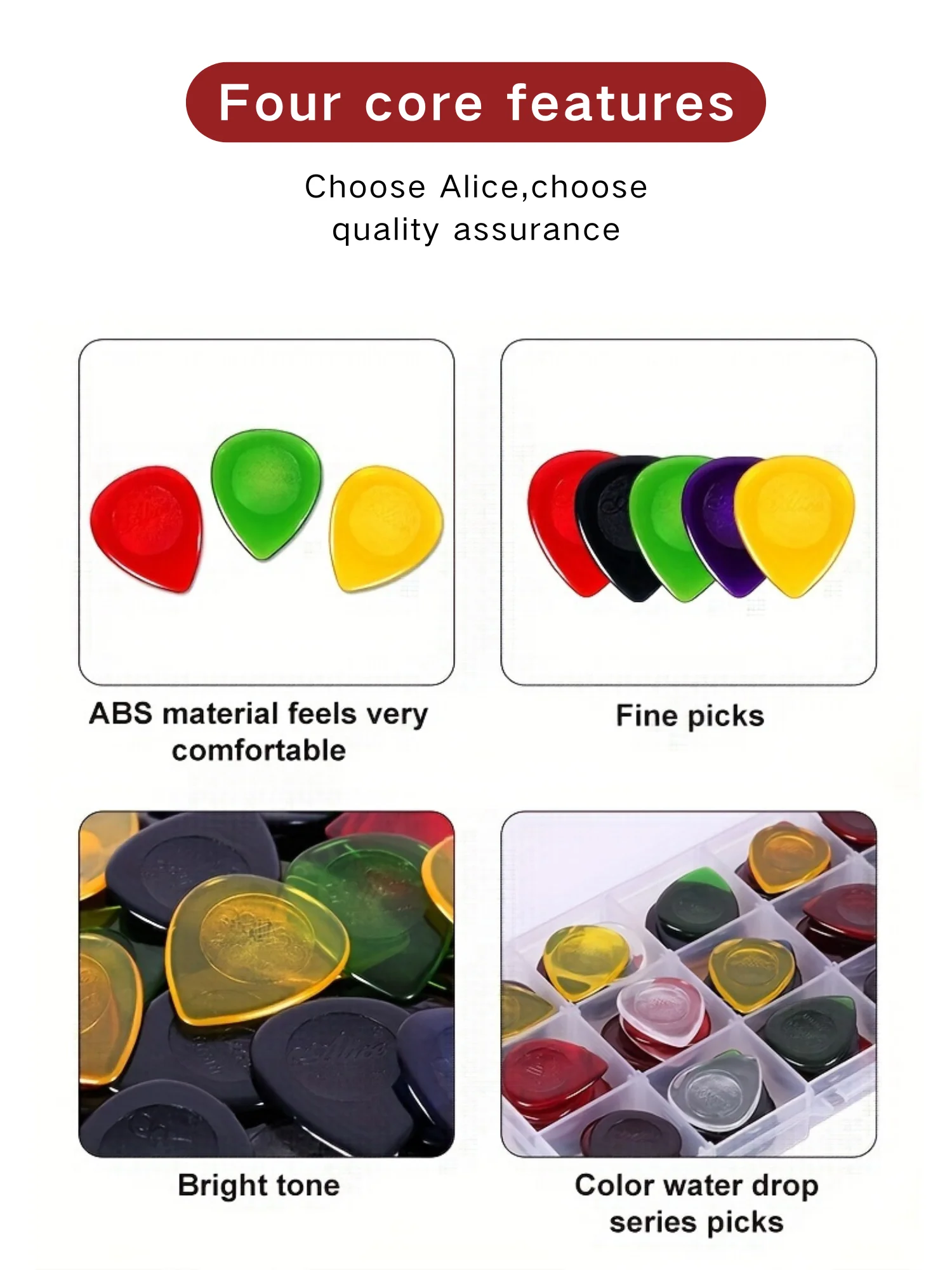 15pcs Color Guitar Pick 1mm/2mm/3mm - Three Thickness Groove Anti-Slip - Suitable for Acoustic Guitar, Electric Guitar, Bass