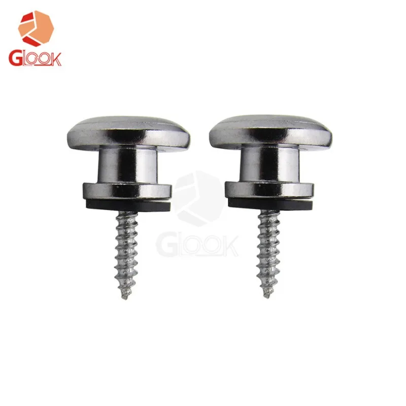 Mushroom Head Guitar Strap Buckle Bass Button Acoustic Electric Guitar Strap Staples Tail Clips - Set of 6