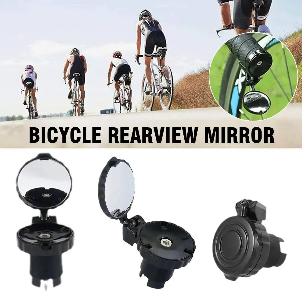 Cycling Handlebar Convex Mirror HD Adjustable Rotate Bike Handlebar Plug Rear View Mirror For MTB Road Bike Accessories