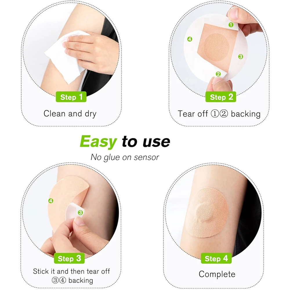10PC Libre 1/2/3/Pro Sensor Covers Waterproof,Non-Fraying,Extreme CGM Tape,Continuous Glucose Monitor Patch