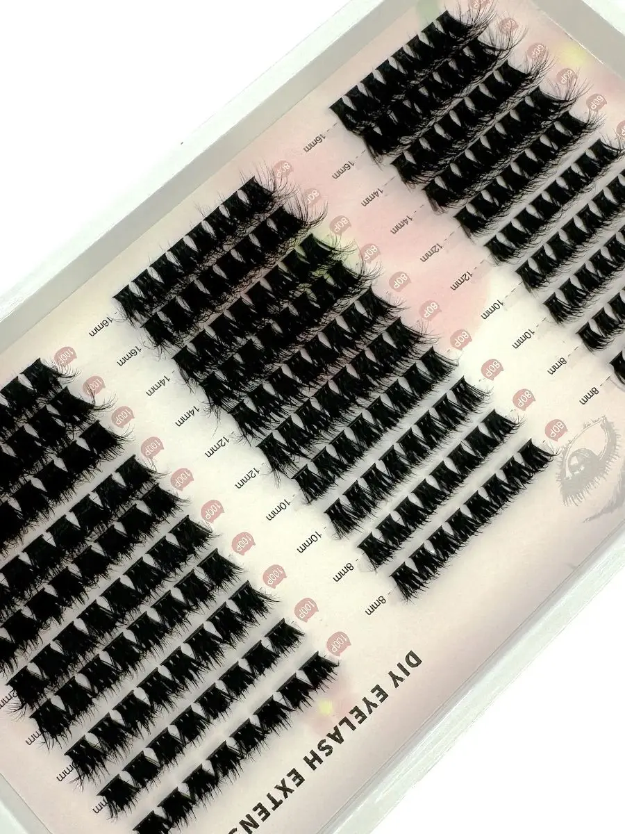 New 3D Grafting 10 Rows 60P+80P+100P Self Grafting DIY Mixed Cluster Packaging Mink Makeup False Eyelash Beauty Tool Wholesale