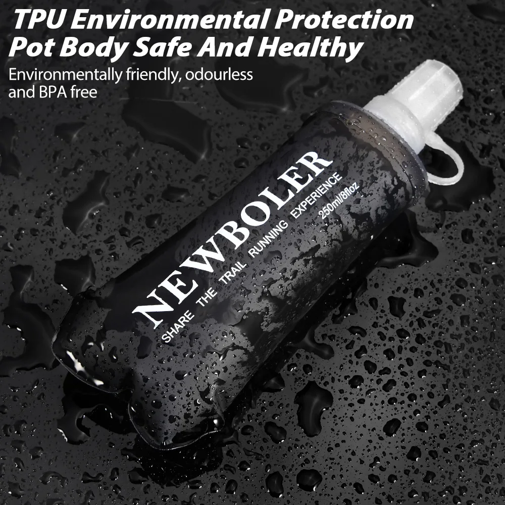 150/250/500ml Sport Water Bottle TPU Folding Soft Flask Drink Portable Water Bottle Running Hiking Bicycle Fitness Water Bag