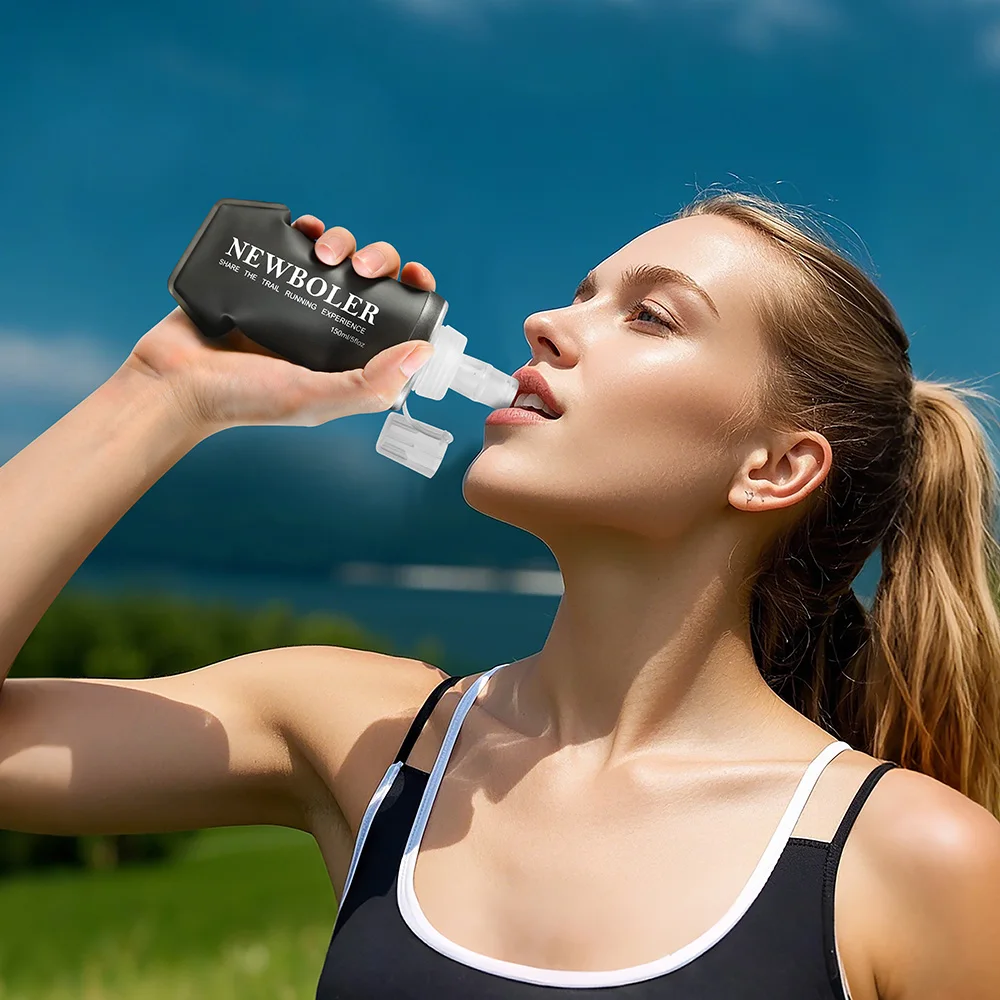 150/250/500ml Sport Water Bottle TPU Folding Soft Flask Drink Portable Water Bottle Running Hiking Bicycle Fitness Water Bag