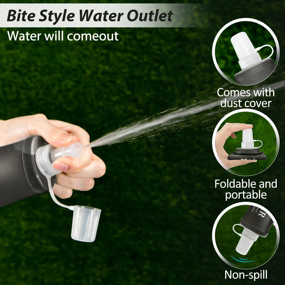 150/250/500ml Sport Water Bottle TPU Folding Soft Flask Drink Portable Water Bottle Running Hiking Bicycle Fitness Water Bag