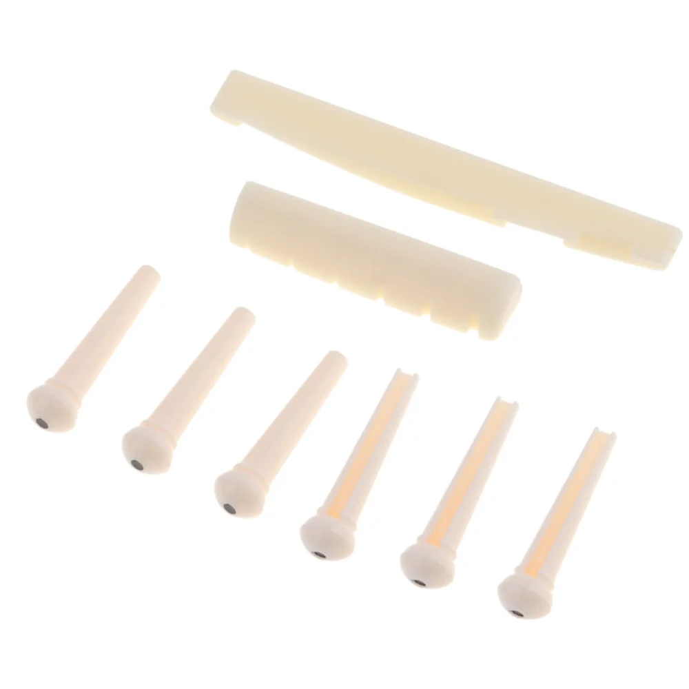 1 Set Wood Acoustic Guitar Bridge Bridge Pins / Saddle / Nut Saddle Guitar Parts for 40 41 Inch Acoustic Folk Guitar