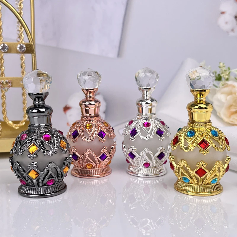 1PCS Luxury Perfume Bottle Essential Oil Bottle 15ml Empty Bottle Storage Bottle Gift Glass Perfume Bottle Portable Bottles