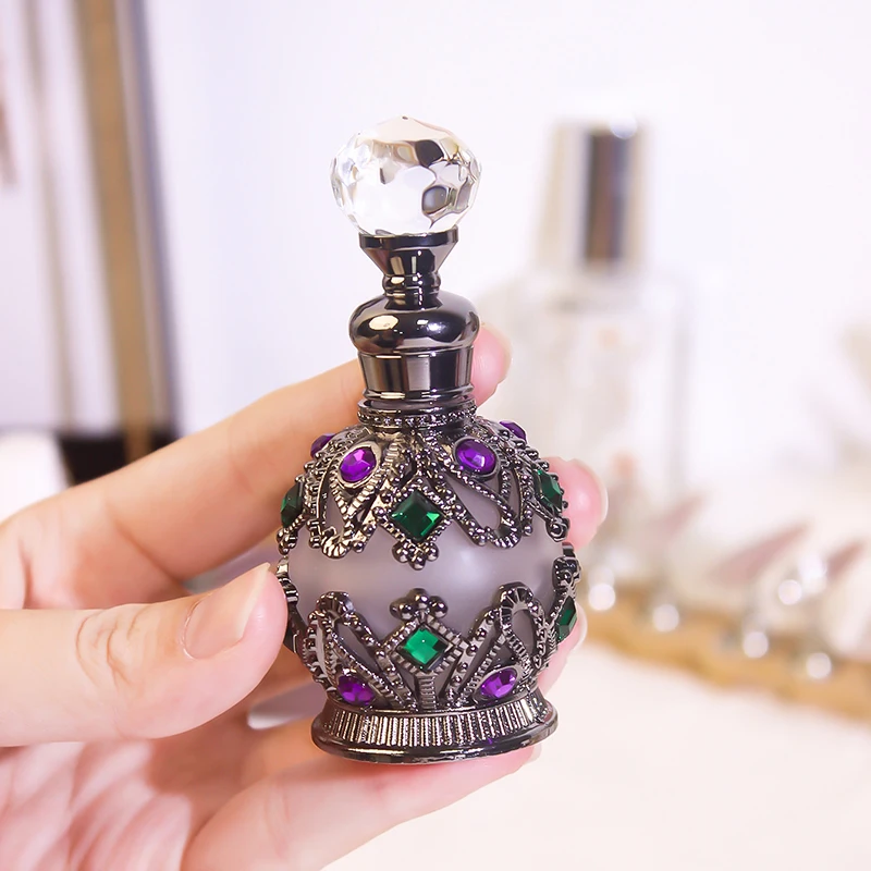 1PCS Luxury Perfume Bottle Essential Oil Bottle 15ml Empty Bottle Storage Bottle Gift Glass Perfume Bottle Portable Bottles