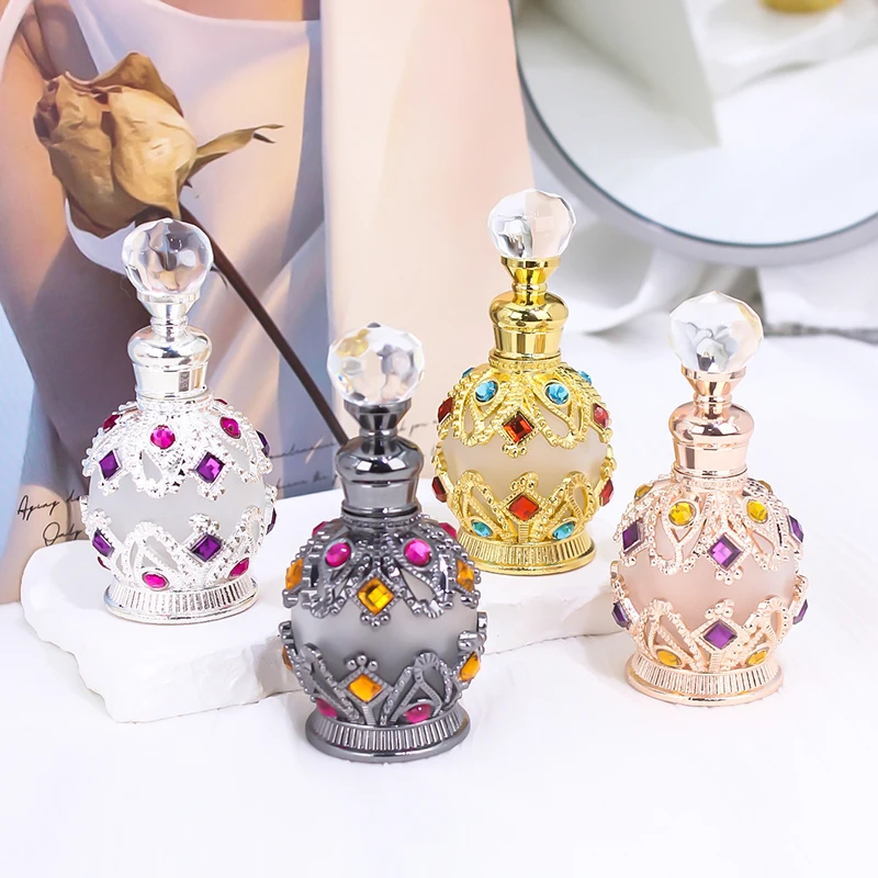 1PCS Luxury Perfume Bottle Essential Oil Bottle 15ml Empty Bottle Storage Bottle Gift Glass Perfume Bottle Portable Bottles