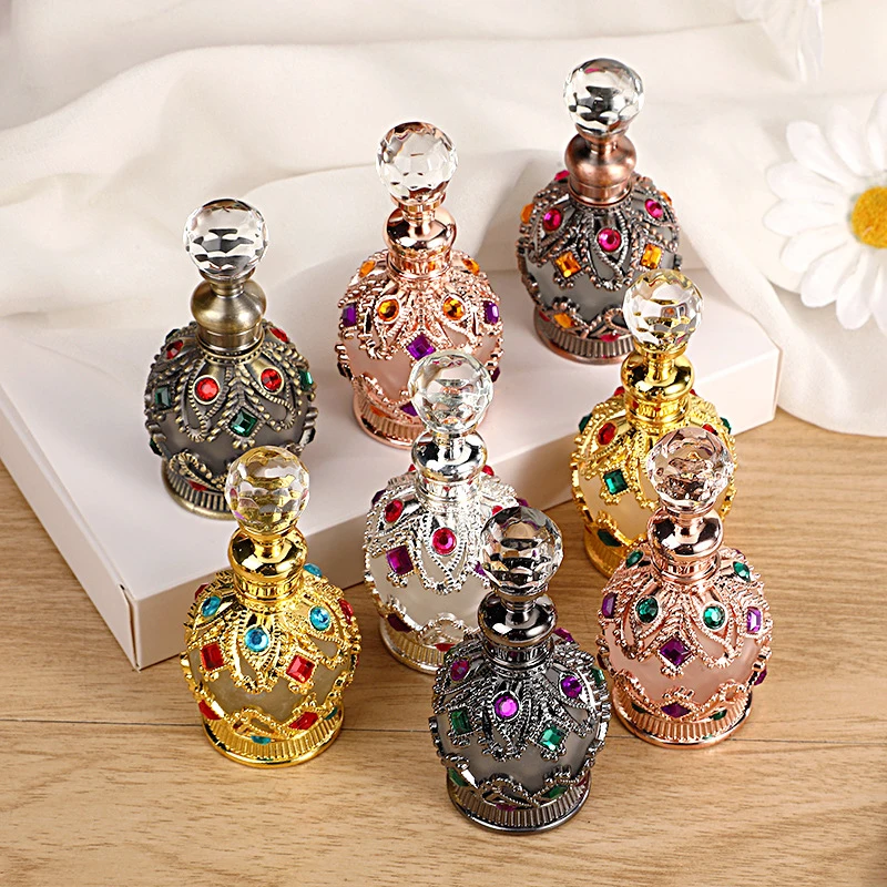 1PCS Luxury Perfume Bottle Essential Oil Bottle 15ml Empty Bottle Storage Bottle Gift Glass Perfume Bottle Portable Bottles