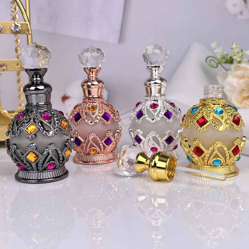 1PCS Luxury Perfume Bottle Essential Oil Bottle 15ml Empty Bottle Storage Bottle Gift Glass Perfume Bottle Portable Bottles