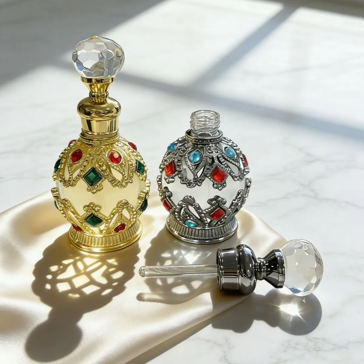 1PCS Luxury Perfume Bottle Essential Oil Bottle 15ml Empty Bottle Storage Bottle Gift Glass Perfume Bottle Portable Bottles