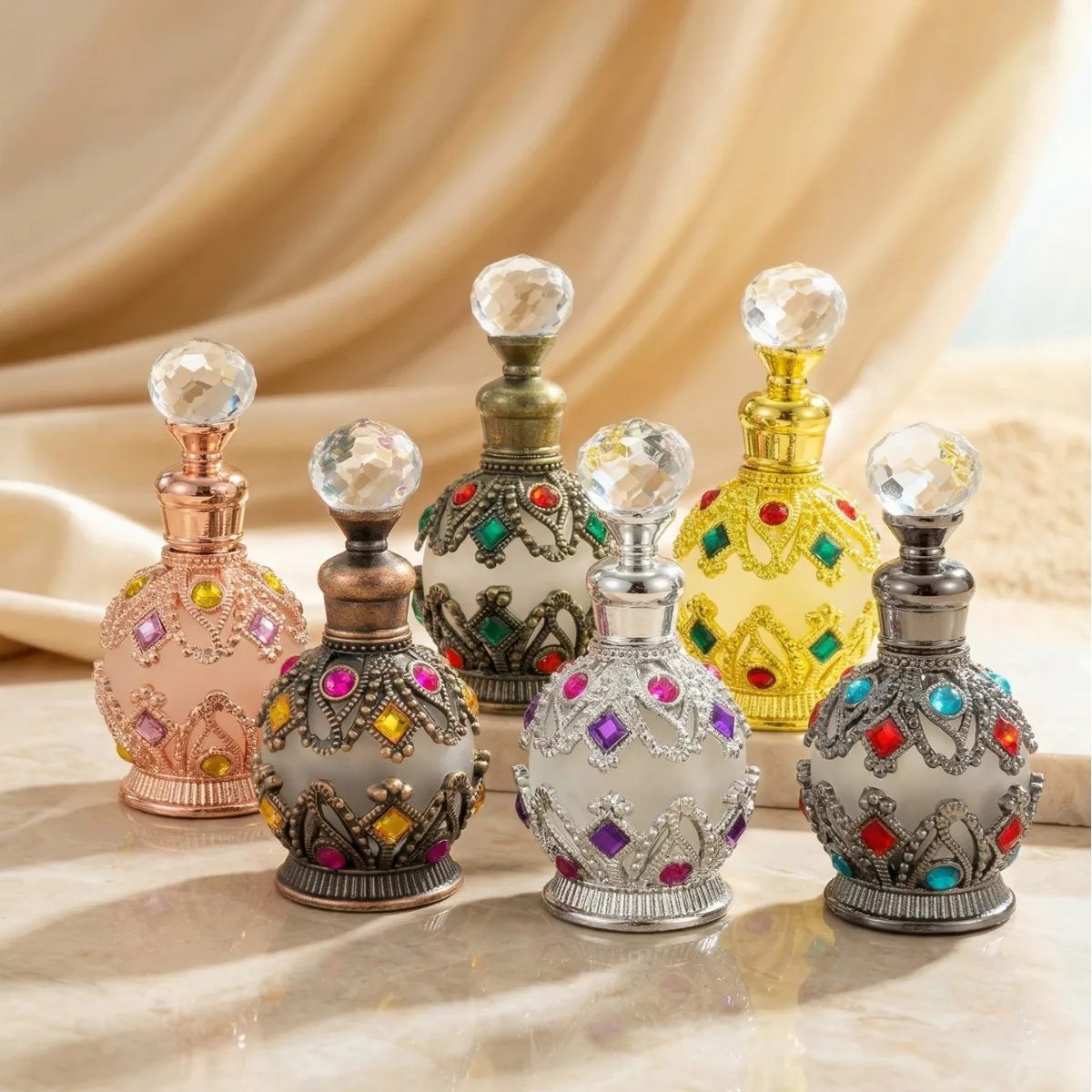 1PCS Luxury Perfume Bottle Essential Oil Bottle 15ml Empty Bottle Storage Bottle Gift Glass Perfume Bottle Portable Bottles