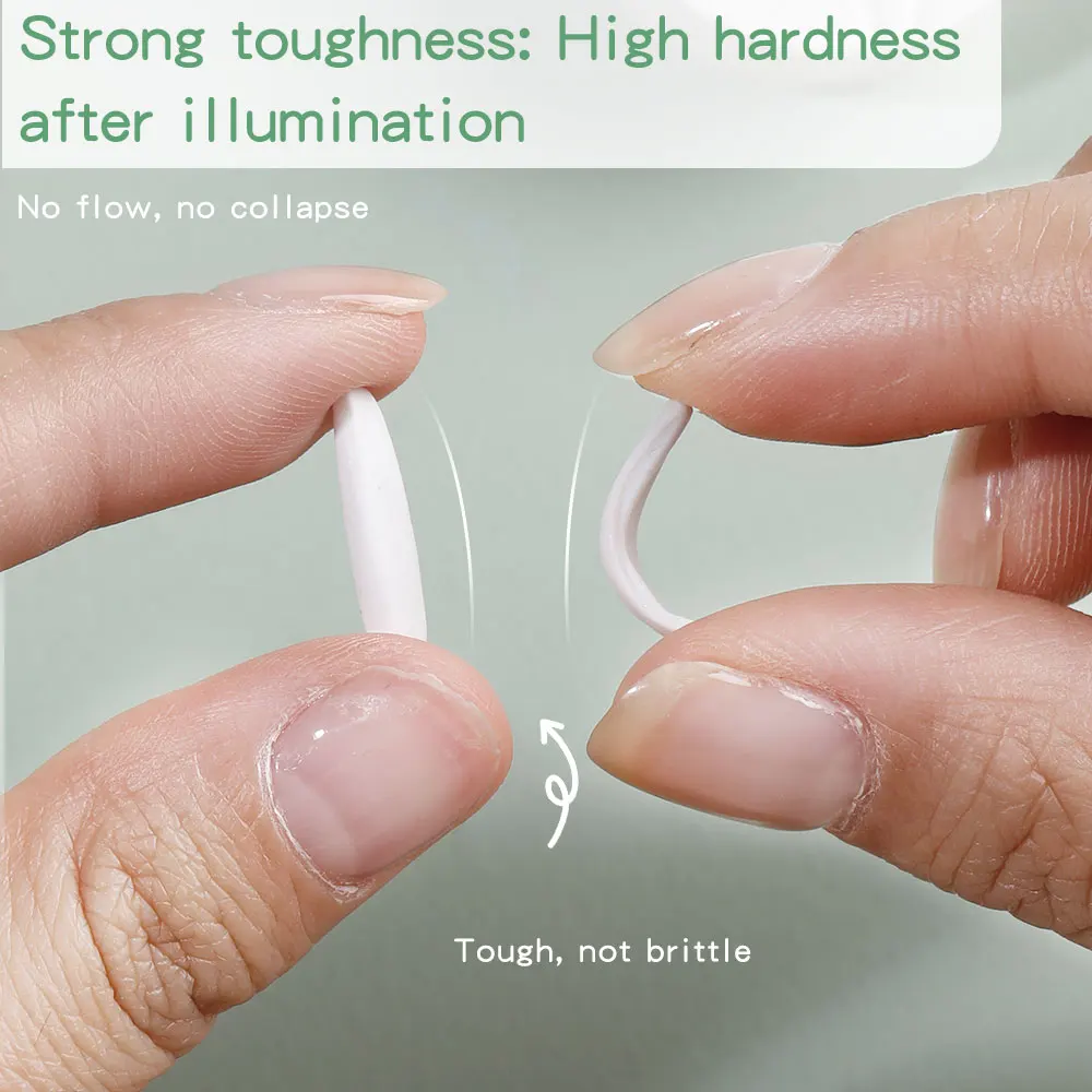 5ml 3D Flower Gel Non-Stick Carving Glue Pearl White Satin Nail Art DIY Sculpting Gel for Manicure Extension Salon Use