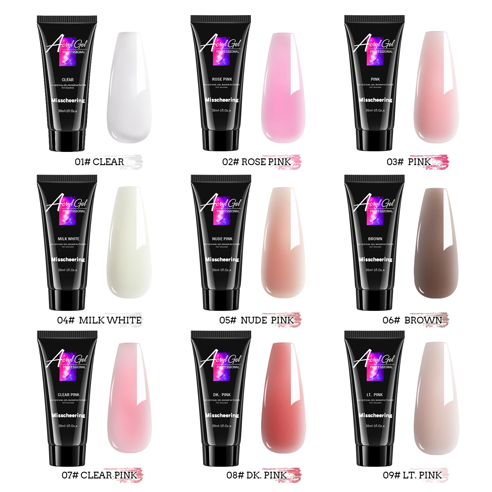 30ml Solid Color Nail Extension Gel Nail Build Poly Acrylic Gel Uv Led Quick Extension Of Crystal Model Painless Crystal Glue