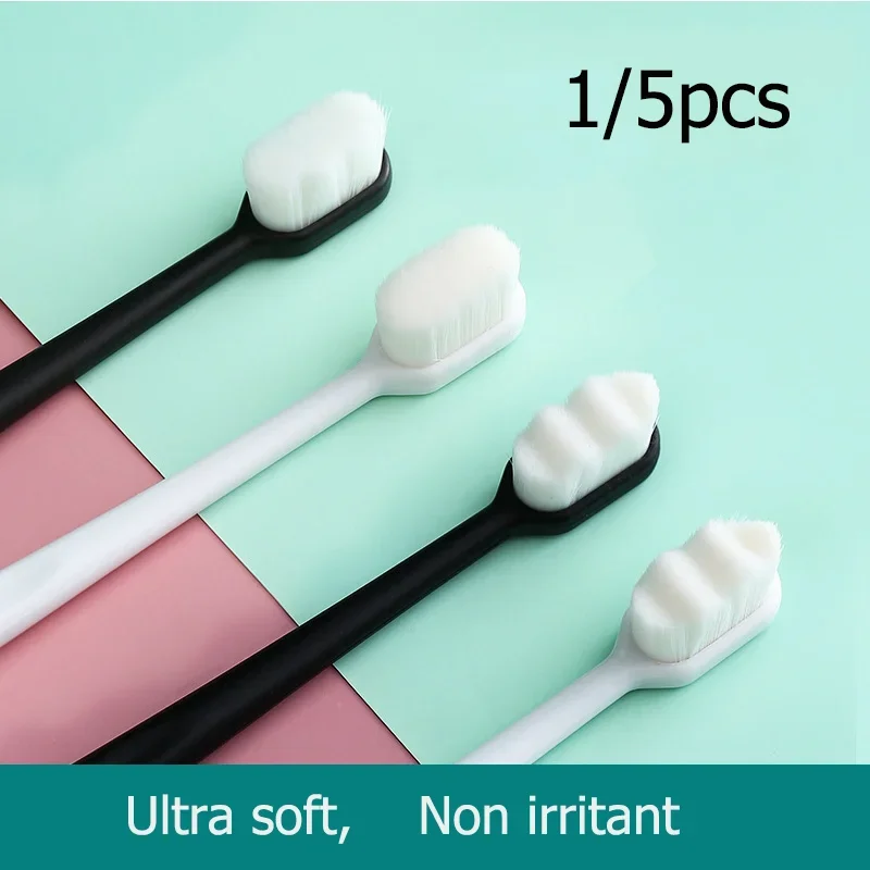 5/10Pcs Ultra-fine Soft Toothbrush Million Nano Bristle Adult Tooth Brush Deep Cleaning Portable Travel Dental Oral Care Brush