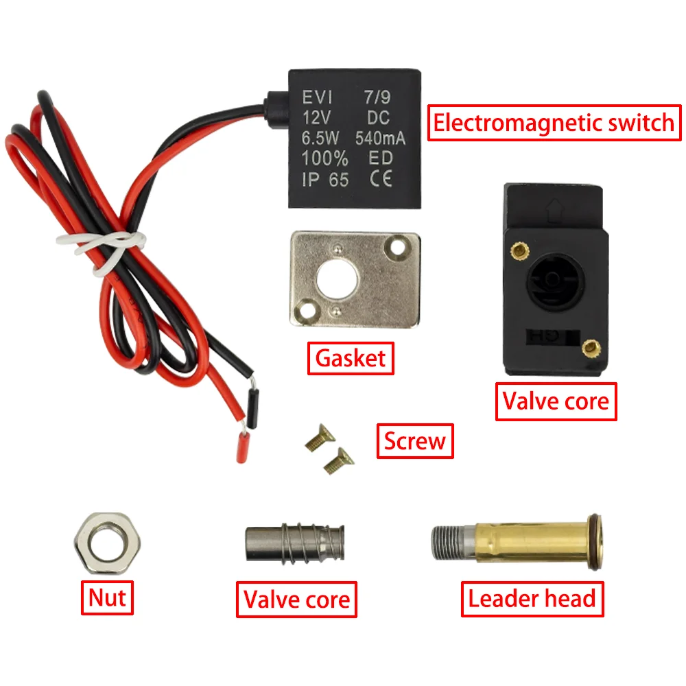 12V 24V 220V Pneumatic Electric Solenoid Valve 2 Position 2 Port Normally Closed Air Magnetic Valve 6mm 8mm Hose Barb Connection