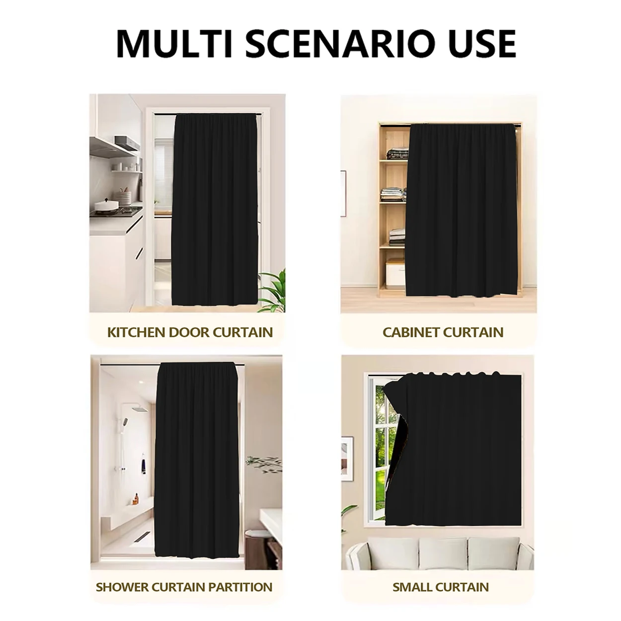 1Pc Self-Adhesive Portable 100% Blackout Curtains, Punch-Free Sunshade Curtains - Heat Insulation, Easy Installation, Available for All Seasons