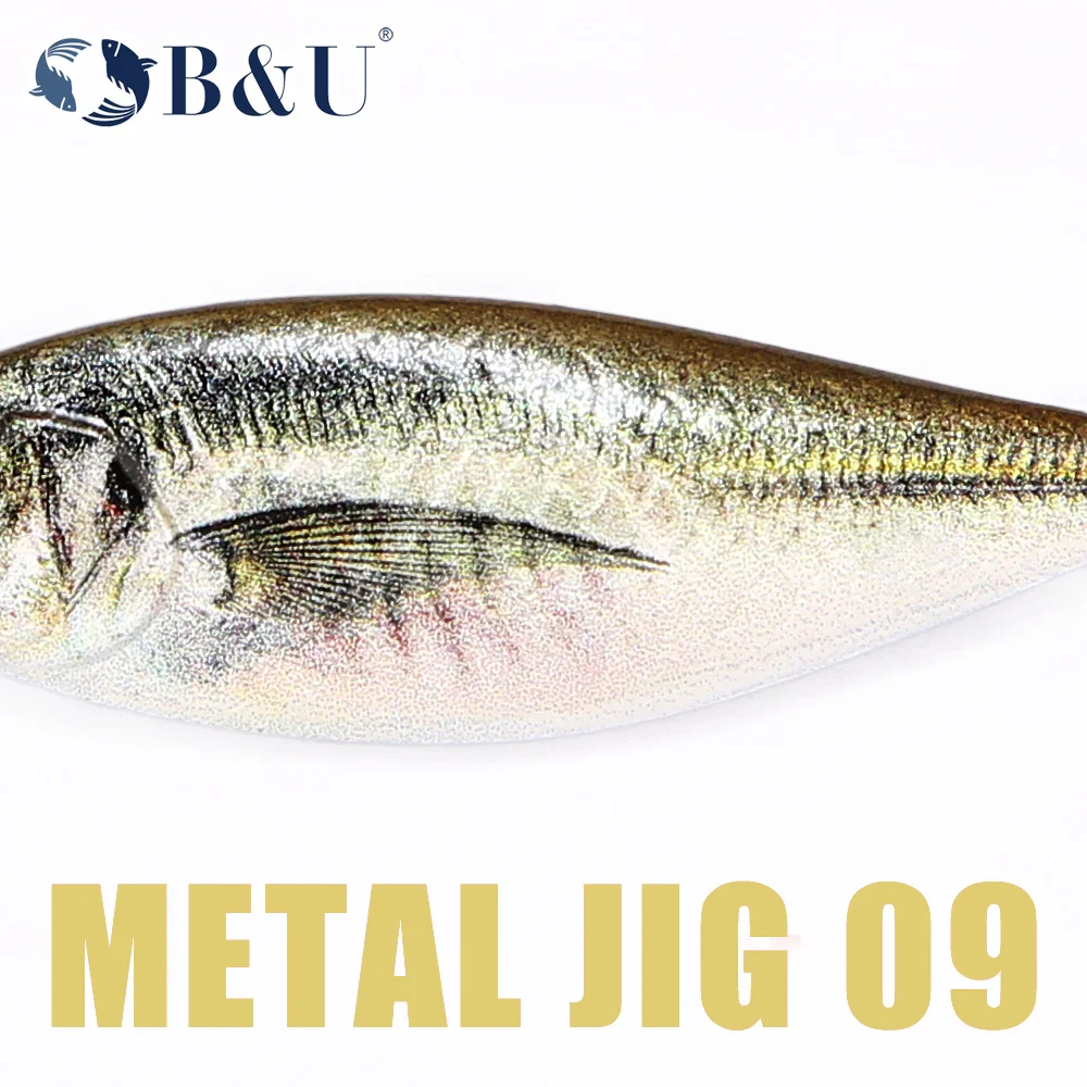 B&U Metal Jig Spinner Spoon Bait Sinking 3D Eye Color Laser Spinning Gear Luring Cast Fishing Tackle Blade Hook Pesca VIB Lure